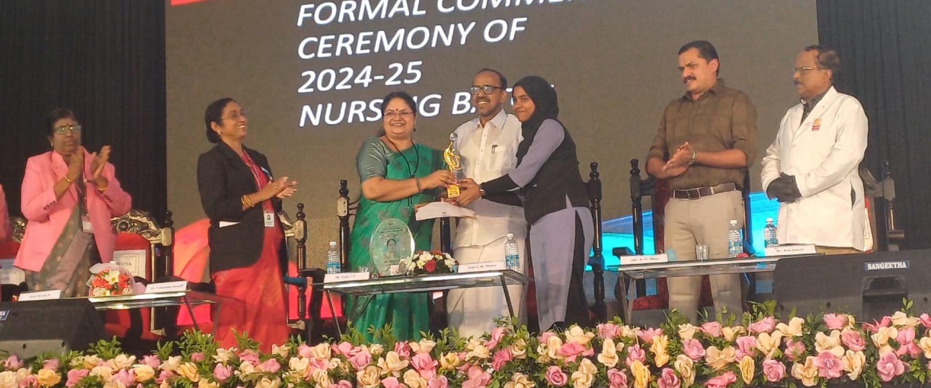 Academics - 2023Batch - First Semester BSc Nursing class topper 
