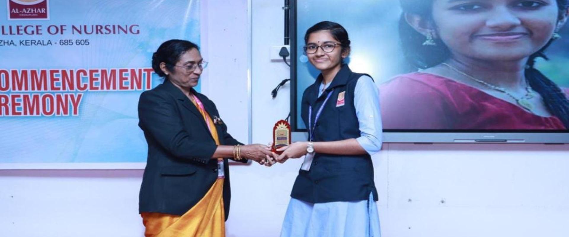 Academics - 2022 Batch - First year BSc Nursing class topper 